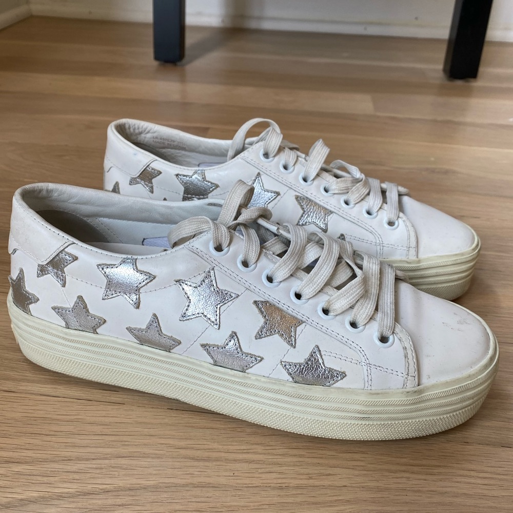 Saint Laurent Leather Low-top Star Sneakers